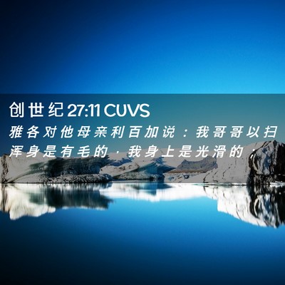 Picture 02 - 创 世 纪 27:11 CUVS - 雅 各 对 他 母 亲 利 百 加 说 ： 我 - Bible Verse Picture