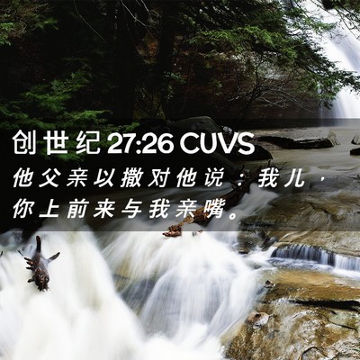 Picture 02 - 创 世 纪 27:26 CUVS - 他 父 亲 以 撒 对 他 说 ： 我 儿 ， - Bible Verse Picture
