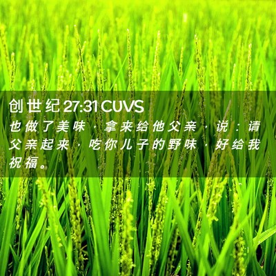 Picture 02 - 创 世 纪 27:31 CUVS - 也 做 了 美 味 ， 拿 来 给 他 父 亲 - Bible Verse Picture