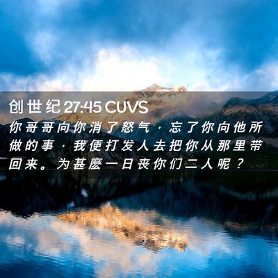 Picture 02 - 创 世 纪 27:45 CUVS - 你 哥 哥 向 你 消 了 怒 气 ， 忘 了 - Bible Verse Picture