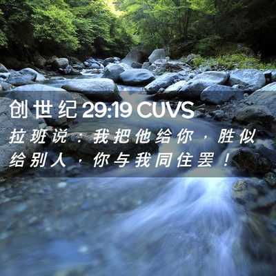 Picture 02 - 创 世 纪 29:19 CUVS - 拉 班 说 ： 我 把 他 给 你 ， 胜 似 - Bible Verse Picture