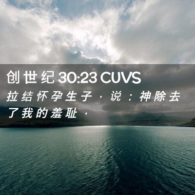 Picture 02 - 创 世 纪 30:23 CUVS - 拉 结 怀 孕 生 子 ， 说 ： 神 除 去 - Bible Verse Picture