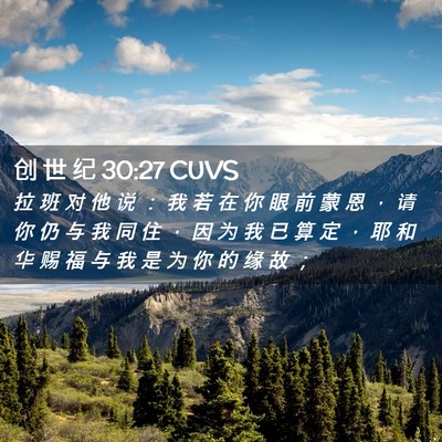 Picture 02 - 创 世 纪 30:27 CUVS - 拉 班 对 他 说 ： 我 若 在 你 眼 前 - Bible Verse Picture