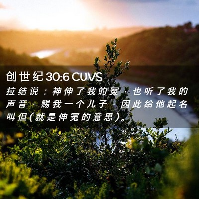 Picture 02 - 创 世 纪 30:6 CUVS - 拉 结 说 ： 神 伸 了 我 的 冤 ， 也 - Bible Verse Picture