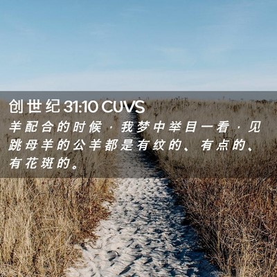 Picture 02 - 创 世 纪 31:10 CUVS - 羊 配 合 的 时 候 ， 我 梦 中 举 目 - Bible Verse Picture