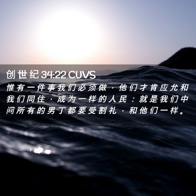 Picture 02 - 创 世 纪 34:22 CUVS - 惟 有 一 件 事 我 们 必 须 做 ， 他 - Bible Verse Picture