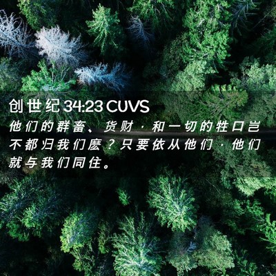 Picture 02 - 创 世 纪 34:23 CUVS - 他 们 的 群 畜 、 货 财 ， 和 一 切 - Bible Verse Picture