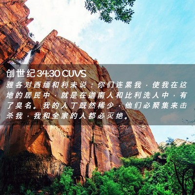 Picture 02 - 创 世 纪 34:30 CUVS - 雅 各 对 西 缅 和 利 未 说 ： 你 们 - Bible Verse Picture