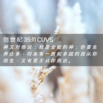 Picture 02 - 创 世 纪 35:11 CUVS - 神 又 对 他 说 ： 我 是 全 能 的 神 - Bible Verse Picture