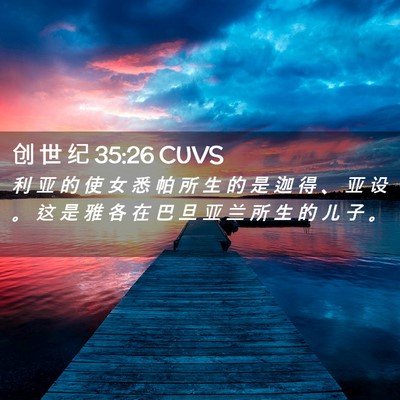 Picture 02 - 创 世 纪 35:26 CUVS - 利 亚 的 使 女 悉 帕 所 生 的 是 迦 - Bible Verse Picture