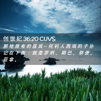 Picture 02 - 创 世 纪 36:20 CUVS - 那 地 原 有 的 居 民 ─ 何 利 人 西 - Bible Verse Picture