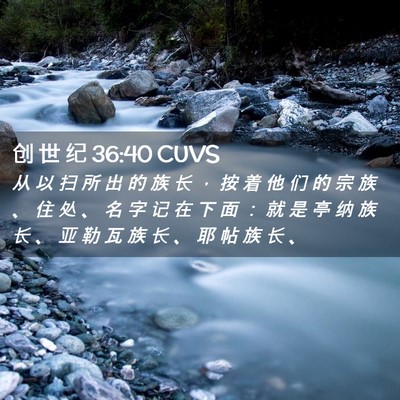 Picture 02 - 创 世 纪 36:40 CUVS - 从 以 扫 所 出 的 族 长 ， 按 着 他 - Bible Verse Picture