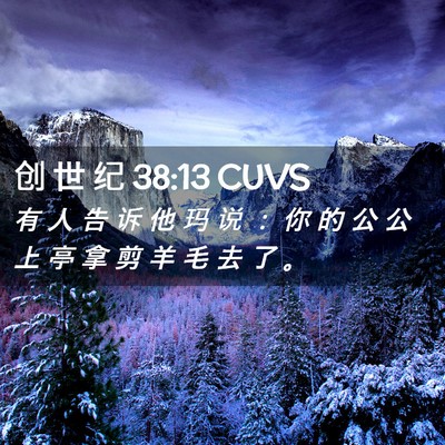 Picture 02 - 创 世 纪 38:13 CUVS - 有 人 告 诉 他 玛 说 ： 你 的 公 公 - Bible Verse Picture