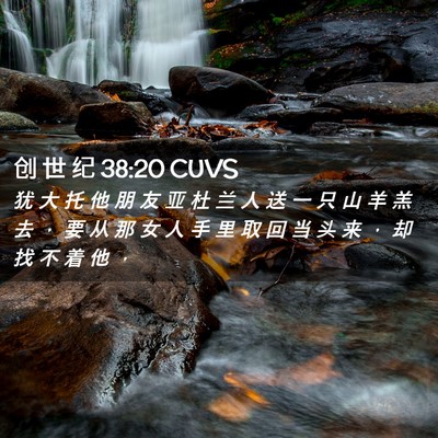 Picture 02 - 创 世 纪 38:20 CUVS - 犹 大 托 他 朋 友 亚 杜 兰 人 送 一 - Bible Verse Picture