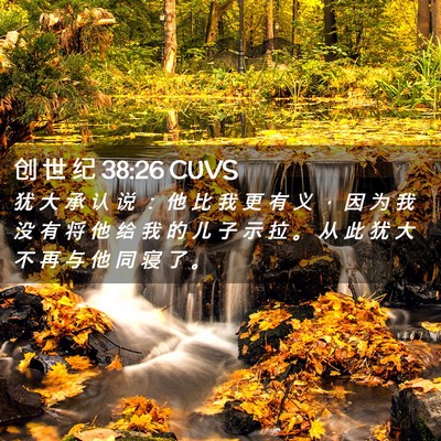 Picture 02 - 创 世 纪 38:26 CUVS - 犹 大 承 认 说 ： 他 比 我 更 有 义 - Bible Verse Picture