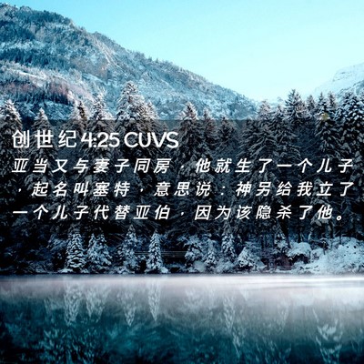 Picture 02 - 创 世 纪 4:25 CUVS - 亚 当 又 与 妻 子 同 房 ， 他 就 生 - Bible Verse Picture
