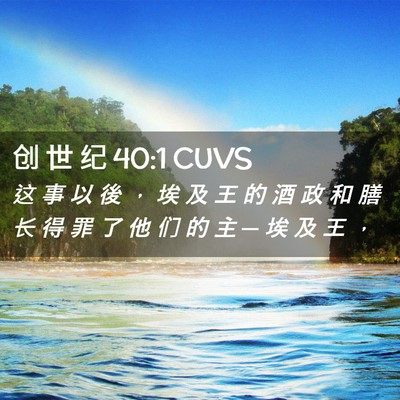Picture 02 - 创 世 纪 40:1 CUVS - 这 事 以 後 ， 埃 及 王 的 酒 政 和 - Bible Verse Picture