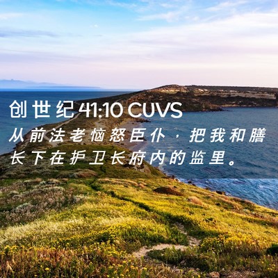 Picture 02 - 创 世 纪 41:10 CUVS - 从 前 法 老 恼 怒 臣 仆 ， 把 我 和 - Bible Verse Picture