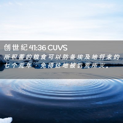 Picture 02 - 创 世 纪 41:36 CUVS - 所 积 蓄 的 粮 食 可 以 防 备 埃 及 - Bible Verse Picture
