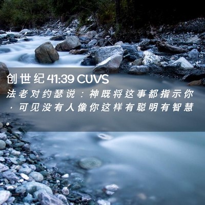 Picture 02 - 创 世 纪 41:39 CUVS - 法 老 对 约 瑟 说 ： 神 既 将 这 事 - Bible Verse Picture