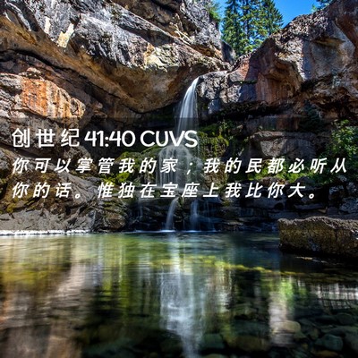 Picture 02 - 创 世 纪 41:40 CUVS - 你 可 以 掌 管 我 的 家 ； 我 的 民 - Bible Verse Picture