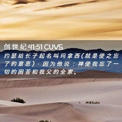 Picture 02 - 创 世 纪 41:51 CUVS - 约 瑟 给 长 子 起 名 叫 玛 拿 西 ( 就 - Bible Verse Picture