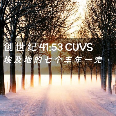 Picture 02 - 创 世 纪 41:53 CUVS - 埃 及 地 的 七 个 丰 年 一 完 - Bible Verse Picture