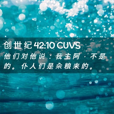 Picture 02 - 创 世 纪 42:10 CUVS - 他 们 对 他 说 ： 我 主 阿 ， 不 是 - Bible Verse Picture