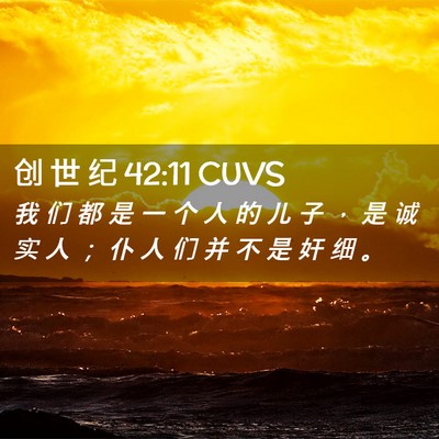 Picture 02 - 创 世 纪 42:11 CUVS - 我 们 都 是 一 个 人 的 儿 子 ， 是 - Bible Verse Picture