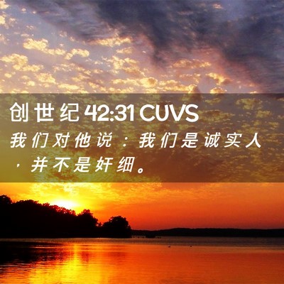 Picture 02 - 创 世 纪 42:31 CUVS - 我 们 对 他 说 ： 我 们 是 诚 实 人 - Bible Verse Picture