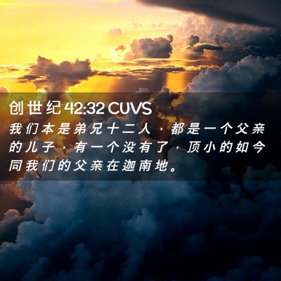 Picture 02 - 创 世 纪 42:32 CUVS - 我 们 本 是 弟 兄 十 二 人 ， 都 是 - Bible Verse Picture