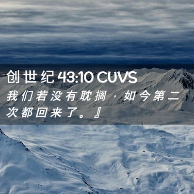 Picture 02 - 创 世 纪 43:10 CUVS - 我 们 若 没 有 耽 搁 ， 如 今 第 二 - Bible Verse Picture
