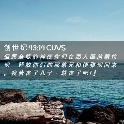 Picture 02 - 创 世 纪 43:14 CUVS - 但 愿 全 能 的 神 使 你 们 在 那 人 - Bible Verse Picture