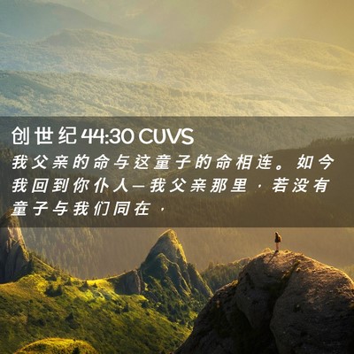 Picture 02 - 创 世 纪 44:30 CUVS - 我 父 亲 的 命 与 这 童 子 的 命 相 - Bible Verse Picture