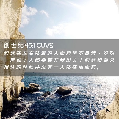 Picture 02 - 创 世 纪 45:1 CUVS - 约 瑟 在 左 右 站 着 的 人 面 前 情 - Bible Verse Picture