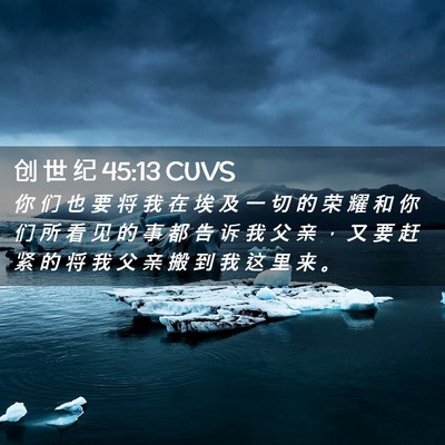 Picture 02 - 创 世 纪 45:13 CUVS - 你 们 也 要 将 我 在 埃 及 一 切 的 - Bible Verse Picture