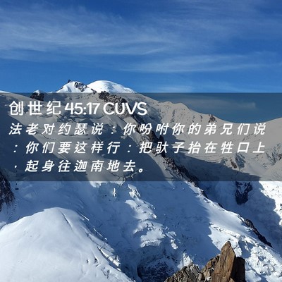 Picture 02 - 创 世 纪 45:17 CUVS - 法 老 对 约 瑟 说 ： 你 吩 咐 你 的 - Bible Verse Picture