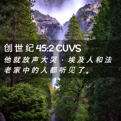 Picture 02 - 创 世 纪 45:2 CUVS - 他 就 放 声 大 哭 ， 埃 及 人 和 法 - Bible Verse Picture