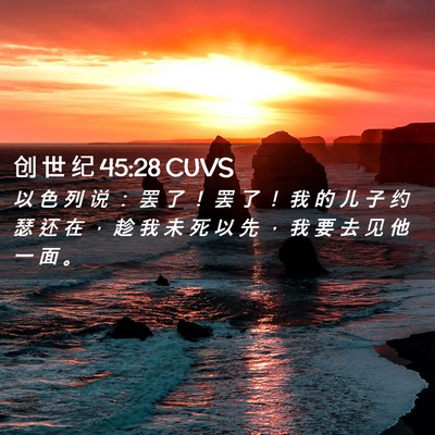 Picture 02 - 创 世 纪 45:28 CUVS - 以 色 列 说 ： 罢 了 ！ 罢 了 ！ 我 - Bible Verse Picture