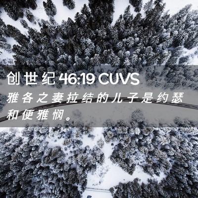 Picture 02 - 创 世 纪 46:19 CUVS - 雅 各 之 妻 拉 结 的 儿 子 是 约 瑟 - Bible Verse Picture