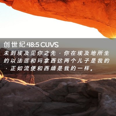 Picture 02 - 创 世 纪 48:5 CUVS - 未 到 埃 及 见 你 之 先 ， 你 在 埃 - Bible Verse Picture