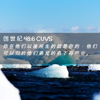 Picture 02 - 创 世 纪 48:6 CUVS - 你 在 他 们 以 後 所 生 的 就 是 你 - Bible Verse Picture