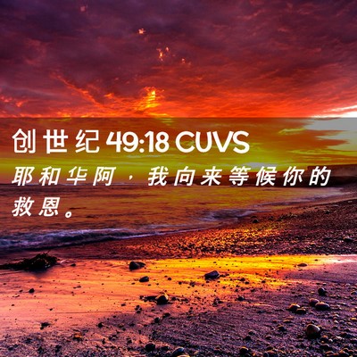 Picture 02 - 创 世 纪 49:18 CUVS - 耶 和 华 阿 ， 我 向 来 等 候 你 的 - Bible Verse Picture