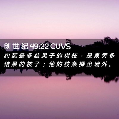 Picture 02 - 创 世 纪 49:22 CUVS - 约 瑟 是 多 结 果 子 的 树 枝 ， 是 - Bible Verse Picture