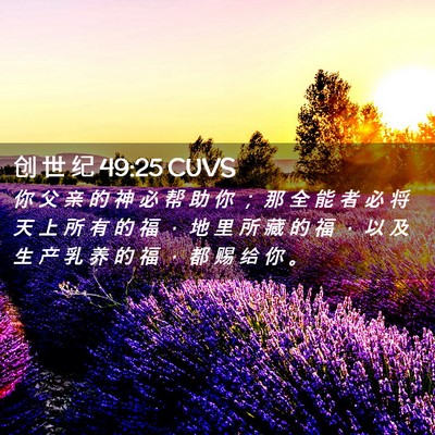 Picture 02 - 创 世 纪 49:25 CUVS - 你 父 亲 的 神 必 帮 助 你 ； 那 全 - Bible Verse Picture