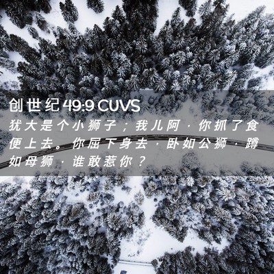 Picture 02 - 创 世 纪 49:9 CUVS - 犹 大 是 个 小 狮 子 ； 我 儿 阿 ， - Bible Verse Picture