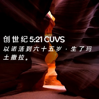 Picture 02 - 创 世 纪 5:21 CUVS - 以 诺 活 到 六 十 五 岁 ， 生 了 玛 - Bible Verse Picture