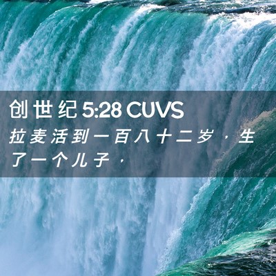 Picture 02 - 创 世 纪 5:28 CUVS - 拉 麦 活 到 一 百 八 十 二 岁 ， 生 - Bible Verse Picture