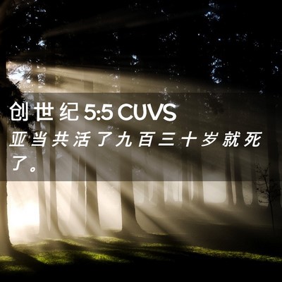 Picture 02 - 创 世 纪 5:5 CUVS - 亚 当 共 活 了 九 百 三 十 岁 就 死 - Bible Verse Picture