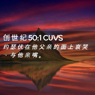 Picture 02 - 创 世 纪 50:1 CUVS - 约 瑟 伏 在 他 父 亲 的 面 上 哀 哭 - Bible Verse Picture